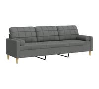 Générique Canapé 3 Places avec oreillers Gris foncé 210 cm Tissu Meubles Canapés (Poids 31.5KG)