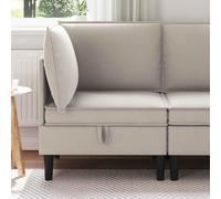 Générique Canapé d'angle avec Rangement Avoine Velours, canapé Moderne rectangulaire en Velours Doux avec Coussins Amovibles en Mousse Haute densité, Espace de Rangement caché