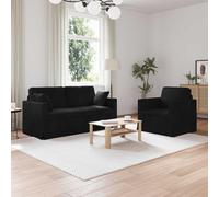 Générique Canapé d'angle Modulable 2 Pièces Noir Velours, 158 x 78 x 80 cm, Design Moderne avec Cadre Métal et Coussin Mousse pour Salon