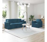 Générique Canapé d'angle Modulable 2 Pièces Velours Bleu 198 x 78 x 80 cm, Cadre Métal Noir, Canapé Modulaire avec Coussin Mousse pour Salon