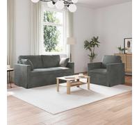 Générique Canapé d'angle Modulable 2 Places Gris Foncé 158 cm Velours avec Cadre Métal Noir