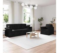 Générique Canapé d'angle Modulable 2 Places Noir Velours, Ensemble de Canapés 2 Pcs avec Cadre Métal, 198 x 78 x 80 cm, Design Modulaire pour Salon