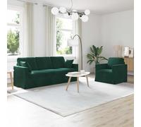 Générique Canapé d'angle Modulable 2 Places Velours Vert Foncé, Cadre Noir Métal, 198 x 78 x 80 cm, Ensemble de Canapés 2 Pièces pour Salon