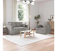 Générique Canapé d'angle Modulable Gris Clair 138 cm Velours, Canapé 2 Places avec Cadre Métal Noir et Coussin Mousse, Design Modulable pour Salon