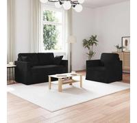 Générique Canapé d'angle Modulable Noir Velours 138x78x80 cm, Canapé 2 Places avec Cadre Métal et Coussin Mousse, Design Moderne pour Salon
