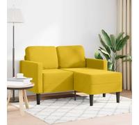 Générique Canapé en L Jaune 2 Places avec méridienne en Velours, canapé d'angle avec Chaise Longue pour Petit Salon, Cadre Robuste en métal et Bois Massif, Assise Confortable en Mousse