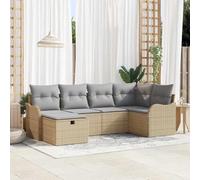 Générique Canape Jardin Modulable 6 Pieces Beige Gris Clair | Poly Rattan Haut De Gamme, Coussin Polyester, Design Flexible, Pour Terrasse Et Jardin