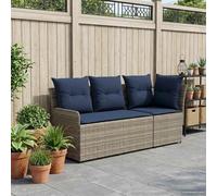 Générique Canape Jardin Rotin PE 2 Pieces avec Accoudoirs Et Angle | Cadre acier revetu, coussins amovibles zip, pieds reglables, usage interieur exterieur