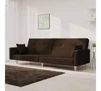 Générique Canapé-lit 2 Places Convertible en lit Double, canapé Convertible Marron foncé en Tissu Doux, Cadre en Bois Robuste pour Salon, Studio ou Bureau