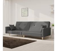 Générique Canapé-lit 2 Places Gris Clair Convertible en lit Double avec Dossier Rabattable, canapé-lit pour invités en Tissu Doux et Cadre en Bois Robuste, idéal pour Salon, Appartement