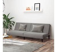 Générique Canapé-lit 2 Places Gris Clair Velours, Convertible en lit Double, Cadre en Bois Robuste pour Salon, Appartement ou Bureau