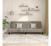 Générique Canapé-lit 2 Places Gris Clair Velours Convertible en lit Double, canapé Convertible Velours avec Dossier Rabattable, Cadre en Bois Robuste pour Salon, Appartement ou Studio