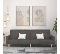 Générique Canapé-lit 2 Places Gris foncé Tissu Convertible en lit Double, canapé Convertible avec Dossier Rabattable, Cadre en Bois Robuste pour Salon, Studio ou Bureau