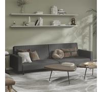 Générique Canapé-lit 2 Places Gris foncé Velours Convertible en lit Double, canapé Convertible avec Dossier Rabattable, Cadre en Bois Robuste pour Salon, Studio, Appartement