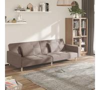 Générique Canapé-lit 2 Places Taupe Convertible en lit Double, canapé Convertible en Tissu Doux avec Cadre en Bois, canapé-lit pour Salon, Studio ou Bureau