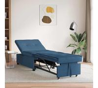 Générique Canapé-lit Convertible Bleu 194 cm avec Dossier Ajustable 3 Angles, canapé 3 en 1 avec Repose-Pieds, Cadre en contreplaqué et métal, Tissu et Polyester, pour Salon