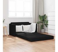 Générique Canapé-Lit Moderne 110cm Noir Tissu Convertible avec Cadre Métal, Canapé-Lit Confortable pour Petit Salon, Lit d'Appoint Facile à Transformer