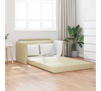 Générique Canapé-Lit Moderne Faux Cuir Crème 124 x 71 x 78 cm, Convertible 2-en-1 pour Petit Espace, Canapé Lit avec Cadre Métal et Contreplaqué, Accoudoirs Plats Design Minimaliste