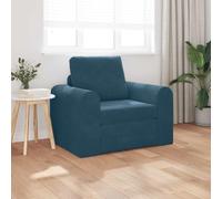 Générique Canapé-Lit Moderne Velours Bleu 98 x 71 x 83 cm, Convertible avec Coussin et Housses Amovibles pour Salon ou Chambre d'Inv