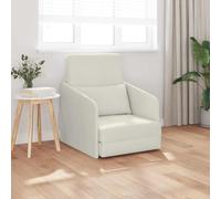 Générique Canapé-Lit Moderne Velours Crème 65 x 80 x 83 cm, Convertible Canapé-Lit pour Salon avec Accoudoirs Plats et Cadre Robuste