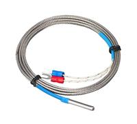 Générique Capteurs de température en Acier Inoxydable, câble tressé de 1/2 / 3/4 / 5m, Thermocouple de Type K, sonde 30x4mm, 0-400 ℃, sonde de Type K