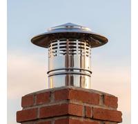 Générique Capuchon Aération 304 INOX Chapeau de Cheminée Monobloc | Anti-Refoulement et Pare-Pluie, Extracteur Fumée Toiture, Grille Pare-Oiseaux pour Gaine VMC et Tubage, Gants Inclus(200mm)