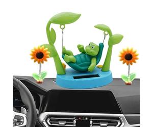 Générique Car Ornament - Solar Sunflower Turtle Decoration | Dancing Animal Dashboard Accessory, Vehicle Center Console Figurine, Truck Pickup Scooter Interior, Home Office Desk Shelf Window Display
