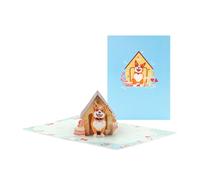 Générique Carte d ’ anniversaire 3D unique avec carte de vœux faite à la main sur le thème des animaux de compagnie colorés avec enveloppe d ’ anniversaire de mariage carte postale voeux unisexe