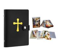 Générique Carte de Prière avec Étui - 54 Pièces D'Ornement Artistique Dévotionnel | Cartes Religieuses Catholiques avec Support - pour Usage Chambre Dortoir Voyage Chevet Passionnés