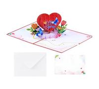 Générique Carte de vœux 3D - Carte de Saint-Valentin pour couple romantique | Carte de mariage pop-up avec enveloppe pour garçons, filles, hommes et femmes