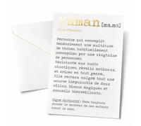 Générique Carte Définition Maman A6 avec Dorure à Chaud - Cadeau Fête des Mères - Carte Message Émotion à Offrir avec Enveloppe - Idée Cadeau Maman Anniversaire