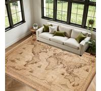 Générique Carte du Monde Vintage Tapis Thème Marin Salon 140x200cm