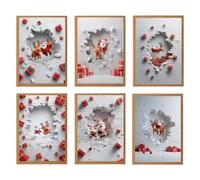 Générique Cartes de Noël 2026 6 pièces drôles à illusion d'optique en épais | Cartes de vœux enveloppes et décorations festives Pour Adultes Femmes Maison Bureau École Classe
