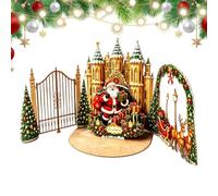 Générique Cartes de Noël 3D Château de Noël 3D Solide et Épais | Cartes de Vœux d'Hiver avec Enveloppes pour Maison Bureau École Salle de Classe Paroisse Centre Commercial