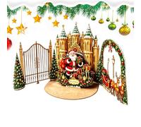 Générique Cartes de Noël 3D Château Festif 3D en Épais et Solide | Enveloppes Carte de Vœux pour Vacances d'Hiver pour Maison Bureau École Salle de Classe Paroisse Centre Commercial