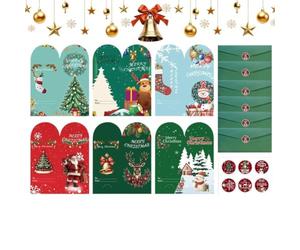 Générique Cartes de Noël avec enveloppes 6 cartes postales festival d'hiver | avec stickers et lot de Noël pour garçons filles maison bureau école Nouvel An femmes hommes maman