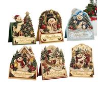 Générique Cartes de noël avec peinture artistique perlée, DIY, 6 pièces | Cartes de noël avec enveloppes, carte de vœux, d'art, pour fête d'anniversaire, Festival, bibliothèque