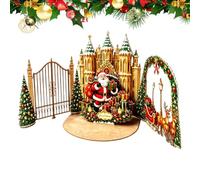 Générique Cartes de Voeux 3D de Noël Château de Noël 3D Solide et Épais | Cartes Postales de Noël avec Enveloppes pour Maison Bureau École Salle de Classe Paroisse Centre Commercial