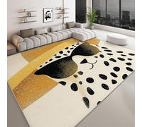 Générique Cartoon 100 x 160 cm Imprimé Tapis de Chambre, Animal Noir Color Block Rayures Léopard Lavable Tapis de Salon Antidérapant - Doux Moquette pour Salle de Séjour Chambre d'enfant Salle de Jeu