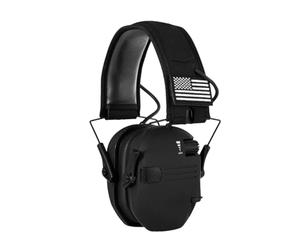 Générique Casque antibruit actif pour la chasse - Écouteurs électroniques avec réduction du bruit - Casque pliable avec microphones directionnels - Arceau réglable - Prise externe
