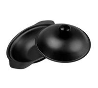 Générique Casserole en Fonte, Cocotte de Cuisson à Couvercle, Noir, Chauffage Uniforme, Pour Poulet Braisé, Riz et Plats Mijotés