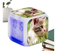 Générique Cat Desk | Childrens LED Alarm Cube Table Digital | | Cat Desk | Childrens LED Alarm Cube Table Digital | Electronic Colorful Alarm , Cat Lovers