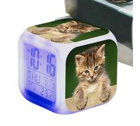 Générique Cat Desk | Childrens LED Alarm Cube Table Digital | | Cat Desk | Childrens LED Alarm Cube Table Digital | Electronic Colorful Alarm , Cat Lovers