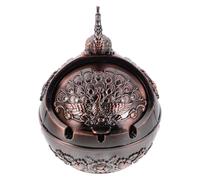 Générique Cendrier D'intérieur en Alliage de Zinc avec Couvercle Anti-Vent, Design Vintage Rétro, Facile à Nettoyer, pour Décoration Maison Élégante et Terrasse