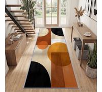 Générique Cercle Rectangle Lavable Tapis Couloir 60x120 cm | Antiderapant Doux Poil Ras Moderne Géométrique Bohème Vintage Tapis Couloir, pour Cuisine Chambre Salon