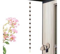 Générique Chaîne de gouttière à Douze coupelles - 260cm/8,5FT 12 Coupes Métal - Chaîne collectrice d'eau de Pluie | pour Drainage Eau de Pluie Extérieur Jardin Cour Patio Paysage Maison