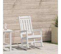 Générique Chaise Berçante de Jardin Blanc HDPE 92 x 70 x 108 cm, Moderne avec Accoudoirs pour Terrasse