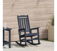 Générique Chaise Berçante de Jardin Bleu Marine 92x70x108 cm en HDPE, Fauteuil à Bascule Plastique pour Terrasse, Design Moderne avec Accoudoirs, Confortable et Facile à Nettoyer