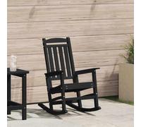 Générique Chaise Berçante de Jardin Noir 92 x 70 x 108 cm HDPE, Chaise Berçante Extérieur en Plastique pour Terrasse, Design Moderne avec Accoudoirs, Siège et Dossier en Polyéthylène Haute