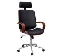 Générique Chaise de Bureau réglable en Hauteur avec appuie-tête, Cadre en Bois cintré et Similicuir, Dossier Ergonomique, 5 roulettes, Charge Max 110 kg